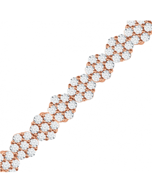 Cluster Design Diamond Bracelet in 9ct Red Gold